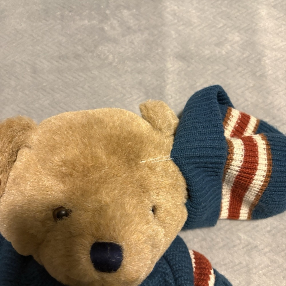 Vintage 1984 CHOSUN INTERNATIONAL Teddy Bear Plush with Blue Sweater and Hat - Picture 6 of 16